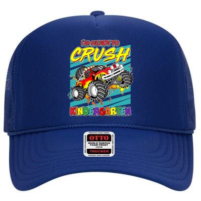 I'm Ready To Crush Kindergarten Monster Truck High Crown Mesh Back Trucker Hat