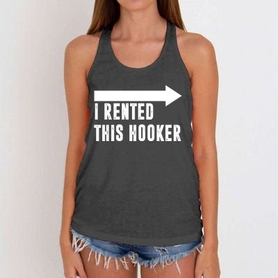 I Rented This Hooker Funny Women's Knotted Racerback Tank