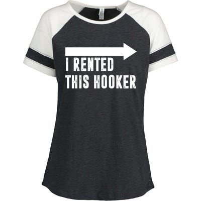 I Rented This Hooker Funny Enza Ladies Jersey Colorblock Tee