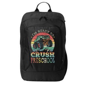 I'm Ready To Crush PreSchool Monster Truck Gift City Backpack