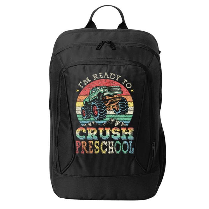 I'm Ready To Crush PreSchool Monster Truck Gift City Backpack