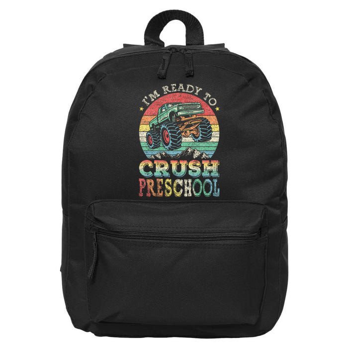 I'm Ready To Crush PreSchool Monster Truck Gift 16 in Basic Backpack