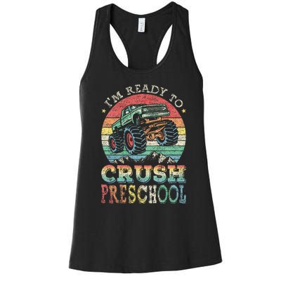 I'm Ready To Crush PreSchool Monster Truck Gift Women's Racerback Tank