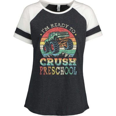 I'm Ready To Crush PreSchool Monster Truck Gift Enza Ladies Jersey Colorblock Tee