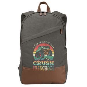 I'm Ready To Crush PreSchool Monster Truck Gift Cotton Canvas Backpack