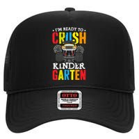 Im Ready To Crush Kindergarten Monster Truck Back To School High Crown Mesh Back Trucker Hat