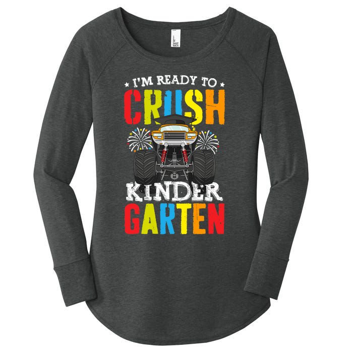 Im Ready To Crush Kindergarten Monster Truck Back To School Women's Perfect Tri Tunic Long Sleeve Shirt