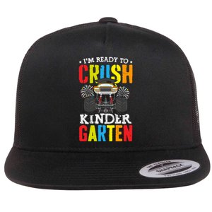 Im Ready To Crush Kindergarten Monster Truck Back To School Flat Bill Trucker Hat