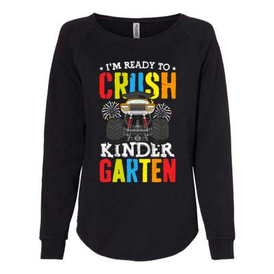 Im Ready To Crush Kindergarten Monster Truck Back To School Womens California Wash Sweatshirt