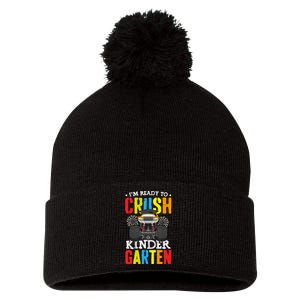 Im Ready To Crush Kindergarten Monster Truck Back To School Pom Pom 12in Knit Beanie