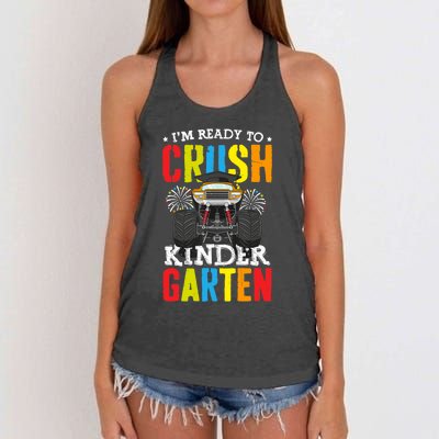 Im Ready To Crush Kindergarten Monster Truck Back To School Women's Knotted Racerback Tank