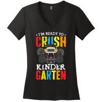 Im Ready To Crush Kindergarten Monster Truck Back To School Women's V-Neck T-Shirt