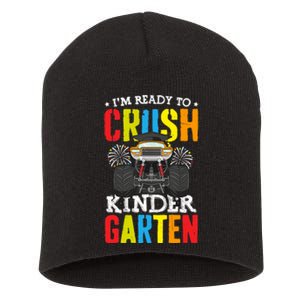 Im Ready To Crush Kindergarten Monster Truck Back To School Short Acrylic Beanie