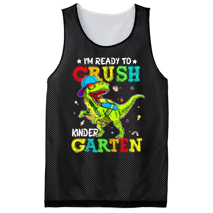 IM Ready To Crush Kindergarten Dinosaur 1st Day Of School Mesh Reversible Basketball Jersey Tank