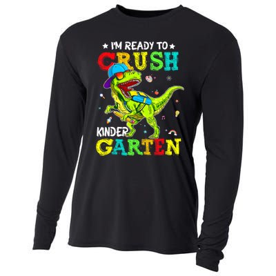 IM Ready To Crush Kindergarten Dinosaur 1st Day Of School Cooling Performance Long Sleeve Crew