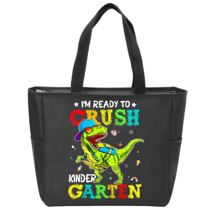 IM Ready To Crush Kindergarten Dinosaur 1st Day Of School Zip Tote Bag