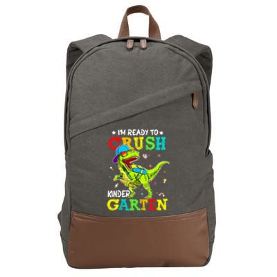 IM Ready To Crush Kindergarten Dinosaur 1st Day Of School Cotton Canvas Backpack