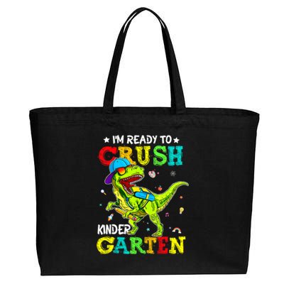 IM Ready To Crush Kindergarten Dinosaur 1st Day Of School Cotton Canvas Jumbo Tote