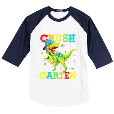 IM Ready To Crush Kindergarten Dinosaur 1st Day Of School Baseball Sleeve Shirt