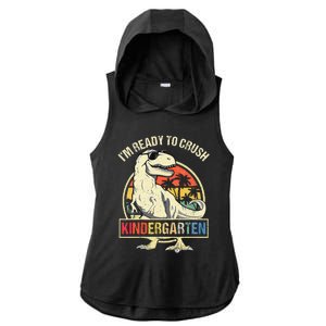 I'm Ready To Crush Kindergarten Dinosaur Back To School Ladies PosiCharge Tri-Blend Wicking Draft Hoodie Tank