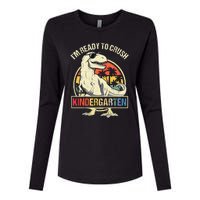 I'm Ready To Crush Kindergarten Dinosaur Back To School Womens Cotton Relaxed Long Sleeve T-Shirt