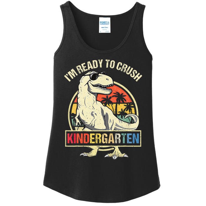 I'm Ready To Crush Kindergarten Dinosaur Back To School Ladies Essential Tank