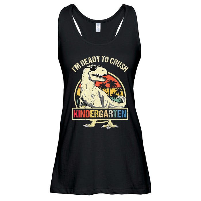 I'm Ready To Crush Kindergarten Dinosaur Back To School Ladies Essential Flowy Tank