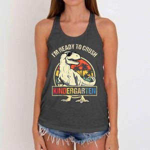 I'm Ready To Crush Kindergarten Dinosaur Back To School Women's Knotted Racerback Tank