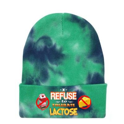 I Refuse To Tolerate Lactose Tie Dye 12in Knit Beanie