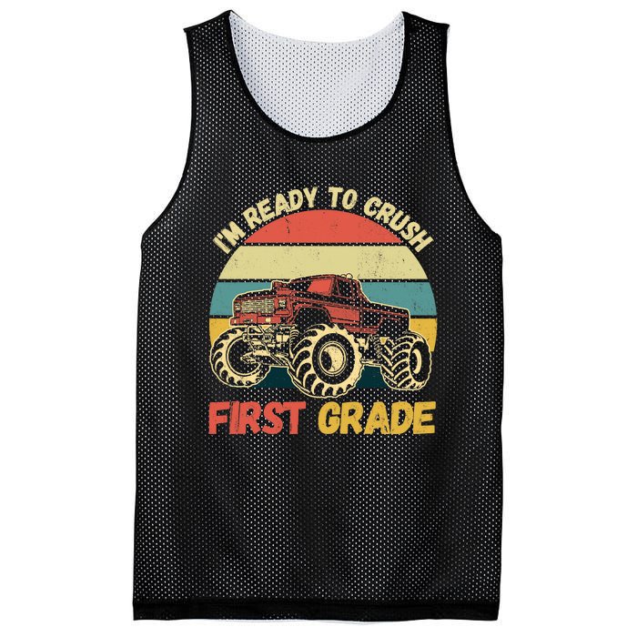 I`m Ready To Crush First Grade First Day Of First Grade Kids Mesh Reversible Basketball Jersey Tank