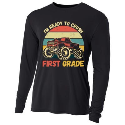 I`m Ready To Crush First Grade First Day Of First Grade Kids Cooling Performance Long Sleeve Crew