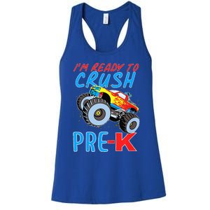 Im Ready To Crush PreK Team Monster Truck Women's Racerback Tank