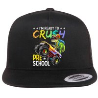 Im Ready To Crush Preschool Dinosaur First Day Of School Flat Bill Trucker Hat