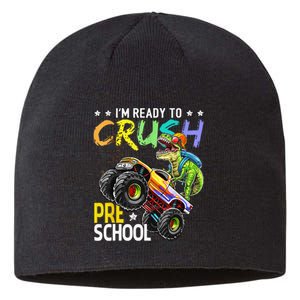 Im Ready To Crush Preschool Dinosaur First Day Of School Sustainable Beanie