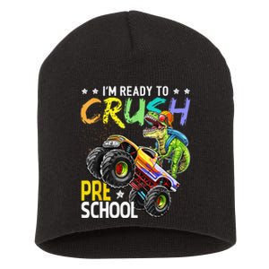 Im Ready To Crush Preschool Dinosaur First Day Of School Short Acrylic Beanie