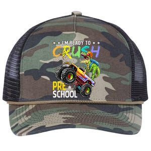 Im Ready To Crush Preschool Dinosaur First Day Of School Retro Rope Trucker Hat Cap