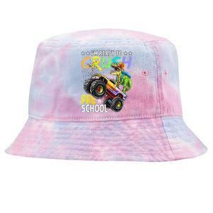 Im Ready To Crush Preschool Dinosaur First Day Of School Tie-Dyed Bucket Hat