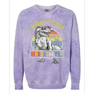 I'm Ready To Crush Kindergarten Dinosaur Back To School Colorblast Crewneck Sweatshirt