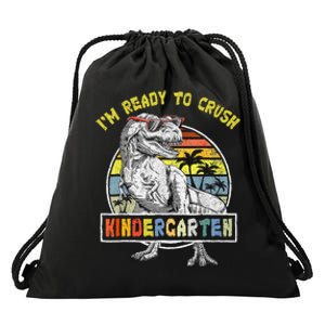 I'm Ready To Crush Kindergarten Dinosaur Back To School Drawstring Bag