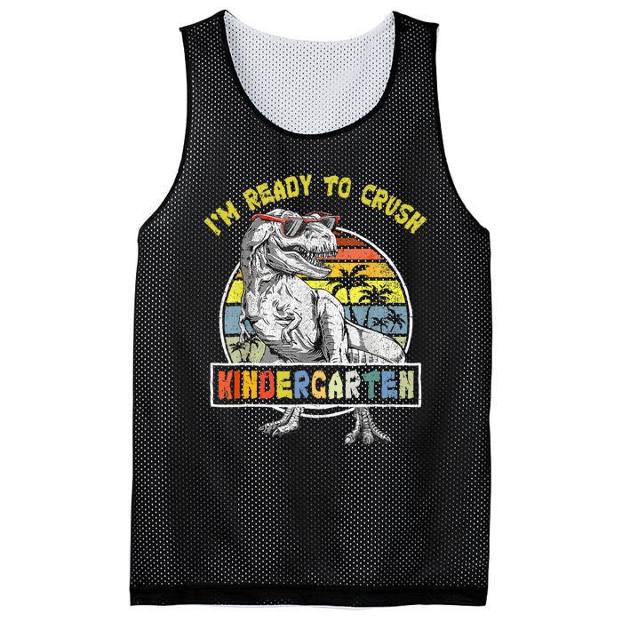 I'm Ready To Crush Kindergarten Dinosaur Back To School Mesh Reversible Basketball Jersey Tank