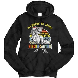 I'm Ready To Crush Kindergarten Dinosaur Back To School Tie Dye Hoodie