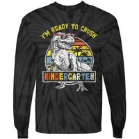 I'm Ready To Crush Kindergarten Dinosaur Back To School Tie-Dye Long Sleeve Shirt