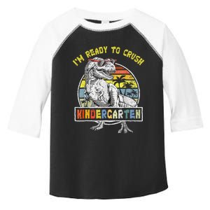 I'm Ready To Crush Kindergarten Dinosaur Back To School Toddler Fine Jersey T-Shirt