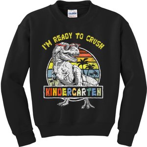 I'm Ready To Crush Kindergarten Dinosaur Back To School Kids Sweatshirt