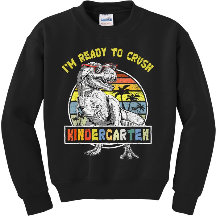 I'm Ready To Crush Kindergarten Dinosaur Back To School Kids Sweatshirt