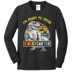 I'm Ready To Crush Kindergarten Dinosaur Back To School Kids Long Sleeve Shirt