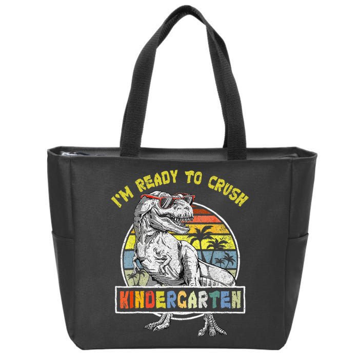 I'm Ready To Crush Kindergarten Dinosaur Back To School Zip Tote Bag