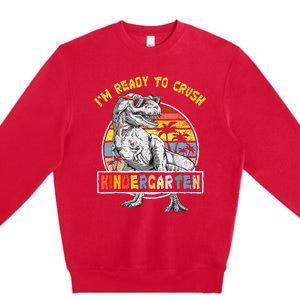 I'm Ready To Crush Kindergarten Dinosaur Back To School Premium Crewneck Sweatshirt