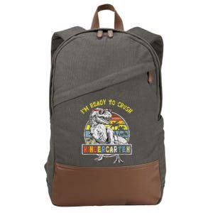 I'm Ready To Crush Kindergarten Dinosaur Back To School Cotton Canvas Backpack