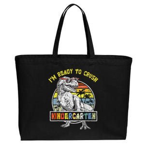 I'm Ready To Crush Kindergarten Dinosaur Back To School Cotton Canvas Jumbo Tote